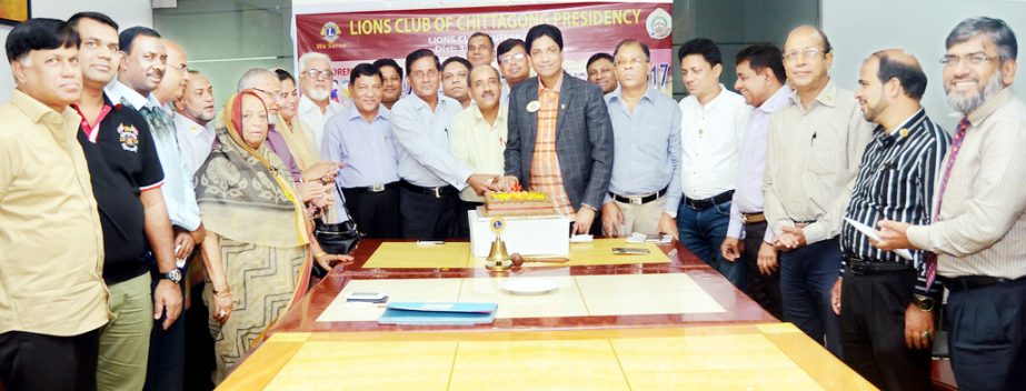 District Governor Lion Md Monjur Alam Monju PMJF inaugurating 40th club chartered of Lions Club of Chittagong at Seniors' Club at Jamal Khan Road in the port city yesterday.