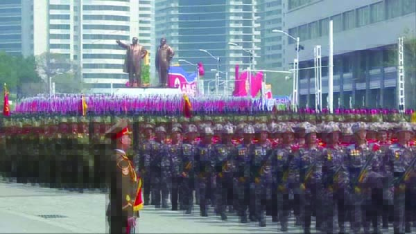 North Korea's military on show as tensions rise.