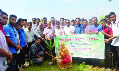 SYLHET: Students of Dakkhin Surma Degree College, Sylhet starts plantation programme organised by Shadhin Dhara, Sylhet, a social organisation recently.