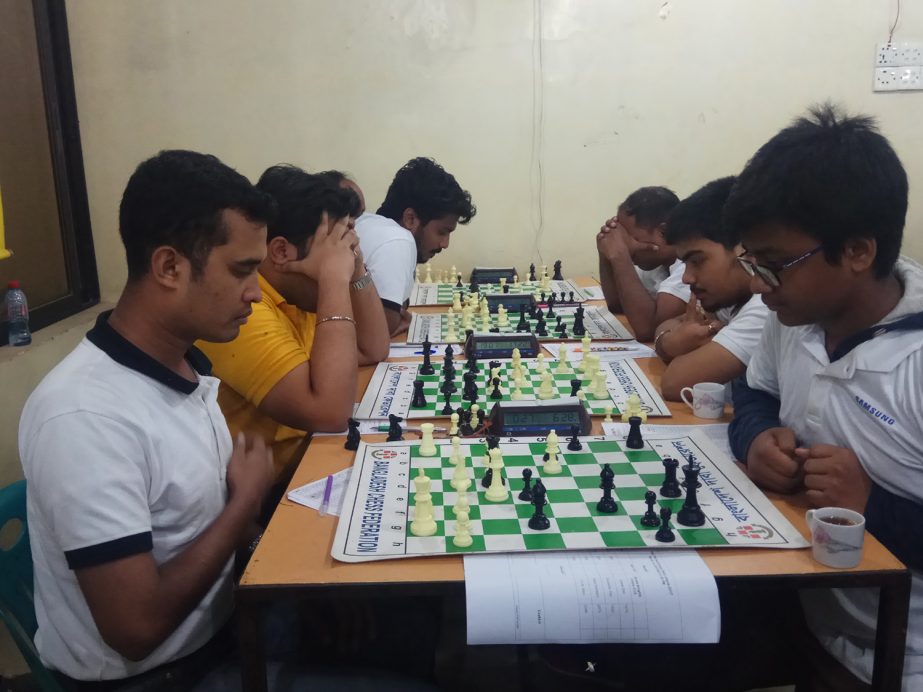 A scene from the third round matches of the Walton 2nd Division Chess League held at Bangladesh Chess Federation hall-room on Tuesday.