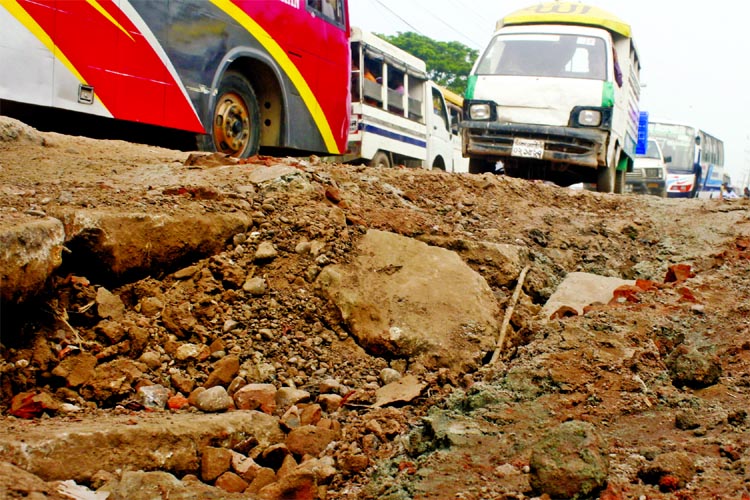 Major portions of the Dhaka-Sylhet highway at different points become highly risky where fatal accident may occur anytime. The authorities concerned do not pay any attention though the commuters also have to suffer regularly due to dilapidated condition o