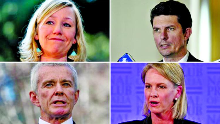 (Clockwise from top left) Larissa Waters, Scott Ludlam, Fiona Nash and Malcolm Roberts.