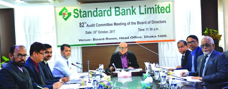 SS Nizamuddin Ahmed, Chairman, Audit Committee of Board of Directors of Standard Bank Limited, presiding over its 82nd meeting at its head office in the city on Thursday. Mamun-Ur-Rashid, Managing Director, Kamal Mostafa Chowdhury, Kazi Sanaul Hoq and Naj