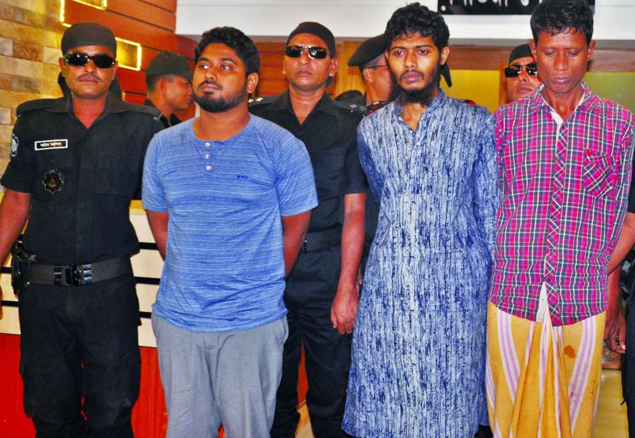 Members of Rapid Action Battalion (RAB) have arrested four alleged members of Jamaâ€™atul Mujahedeen Bangladesh (JMB) including a Bangladesh Biman Pilot on Monday night for planning acts of sabotage on an aircraft.