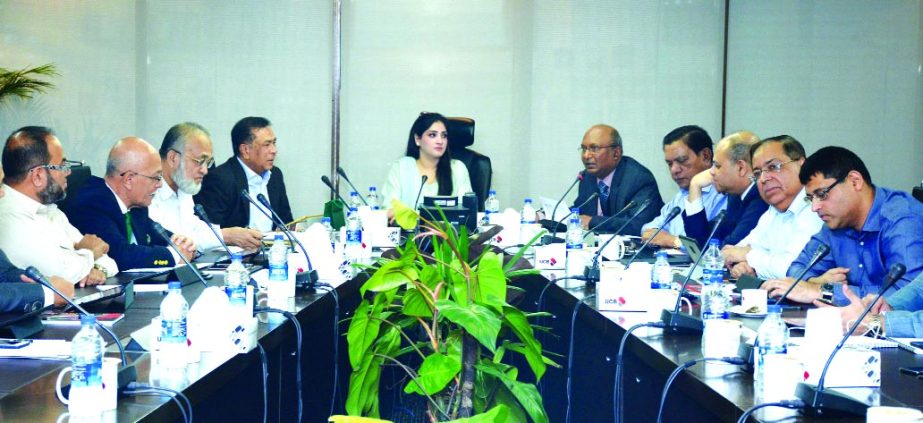 Rukhmila Zaman, Chairman of United Commercial Bank Limited, presiding over its 414th Board of Directors Meeting at the bank's head office in the city on Tuesday. Other directors of the bank were also present.