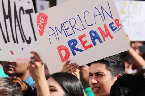 Students gather in support of DACA (Deferred Action for Childhood Arrivals) at the University of California Irvine Student Center in Irvine, California.