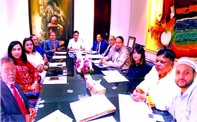 Abdullah Al-Mahmud, Chairman of Crystal Insurance Company Limited, presiding over its 75th Board of Directors meeting at its head office in the city on Sunday. Mia Fazle Karim, CEO, AHM Mozammel Hoque and Abdullah Hasan, Directors of the company were als