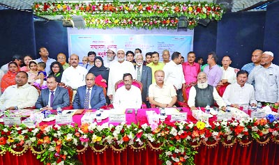 BOGRA: Abdul Mannan MP with other elite posed at a reception accorded for the best tax payers at Biyam Foundation Auditorium on Wednesday.