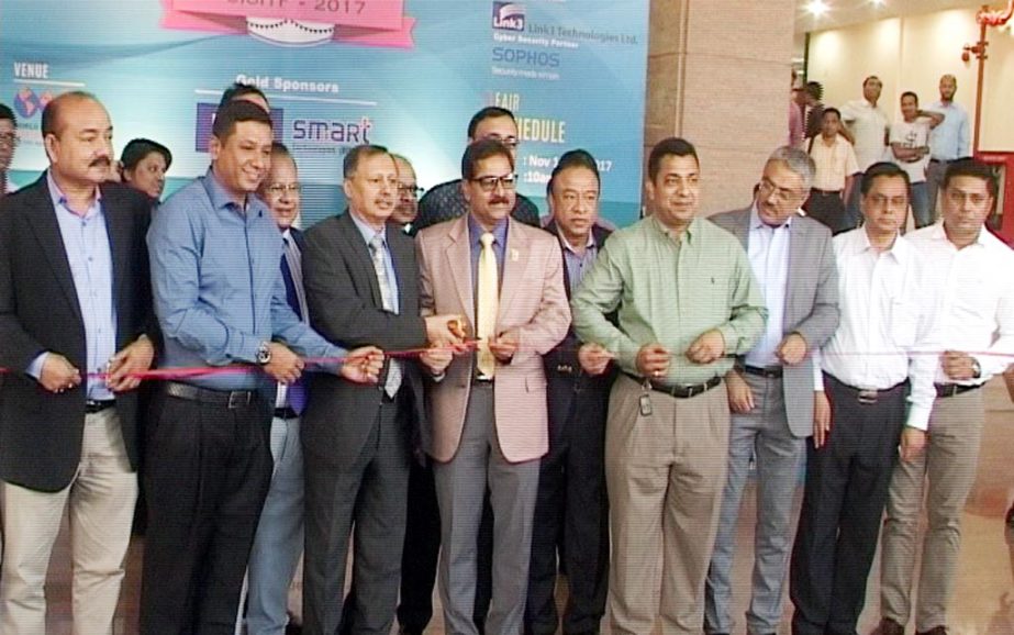 Divisional Commissioner of Chittagong Mohammad Abdul Mannan formally inaugurating the three daylong IT Fair at World Trade Centre in the Port City on Saturday.