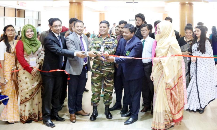 Brig Gen Abul Kashem Md Ibrahim, ndc, afwc, psc, Registrar, Bangladesh University of Professionals inaugurates a job fair as chief guest in presence of other high officials, faculty members, officers, enthusiastic students of the University and representa