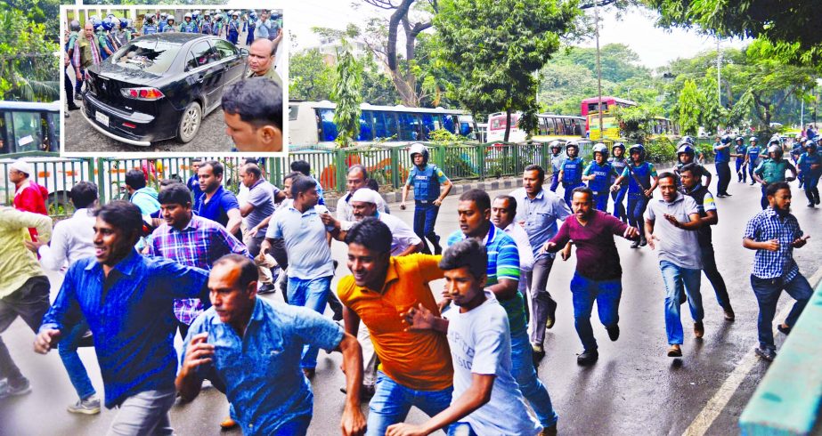 At least 20 persons were injured as the law enforcers chased the activists of BNP in the city's Topkhana Road after they brought out a procession on Thursday morning defying police restriction when party Chairperson Begum Khaleda Zia was going to appear