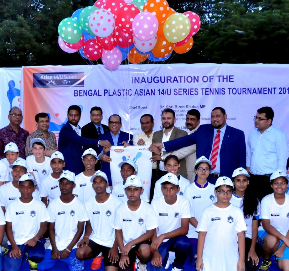 Opening ceremony of the Bengal Plastic Asian U-14 Series Tennis competition at Ramna National Tennis Complex in the city on Sunday.