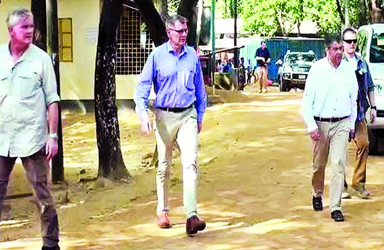 Japan, Germany and Sweden's Foreign Ministers including EU Ambassador visited the Ukhiya's Kutupalong camp in Cox's Bazar to see for themselves the Rohingya situation on Sunday.