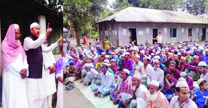 GAFFARGAON: Vice-Chairman of the Central Committee of Muktijodha Sanghati Parishad Major (Retd.) Md Rezaul Karim, a veteran freedom fighter and an Awami League leader addressing a meeting on his participation in the coming National Election as a candida