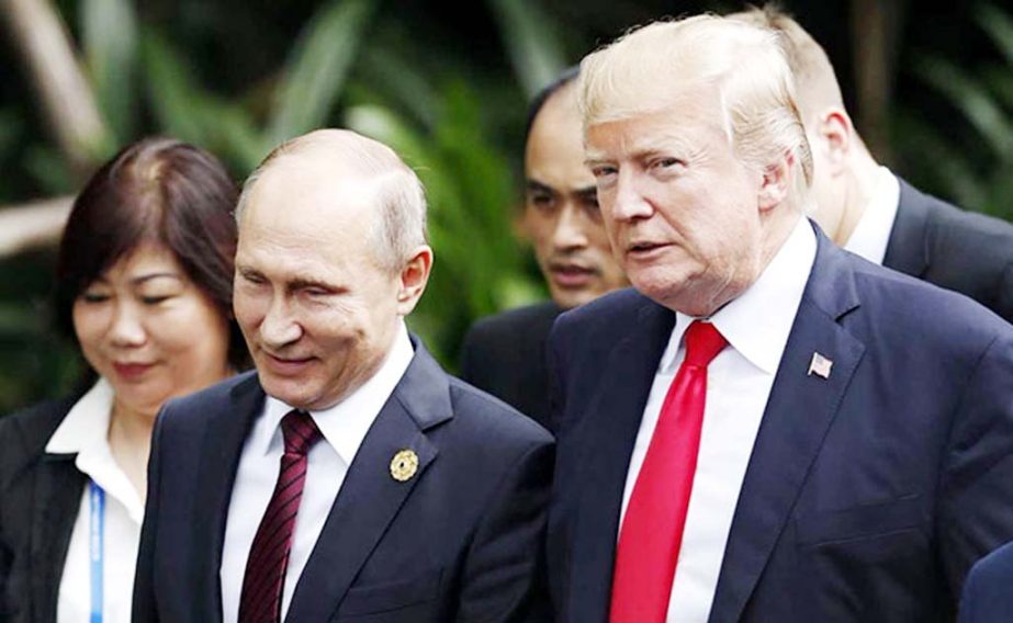 US President Donald Trump and Russian counterpart Vladimir Putin supported the UN-led Geneva Process to peacefully resolve the Syrian civil war.