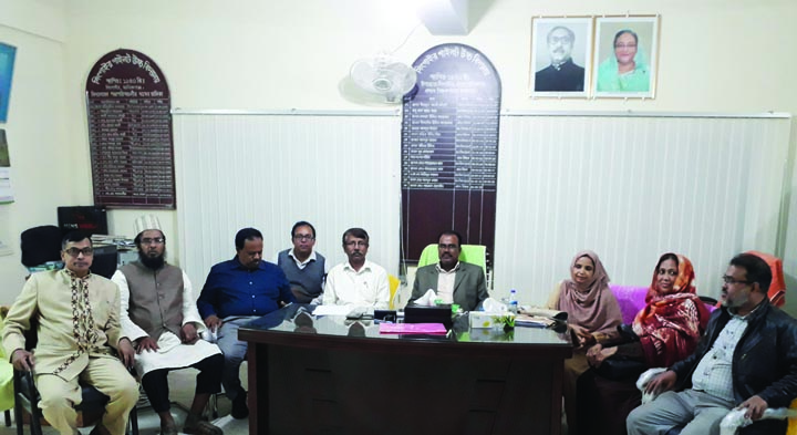 MANIKGANJ: High officials talking with teachers and members of Managing Committee of Singair Model Pilot High School in Sigair Upazila for nationalising the School recently. Among others, Gour Chandra Mandal, Deputy- Director, Directorate of Secondary