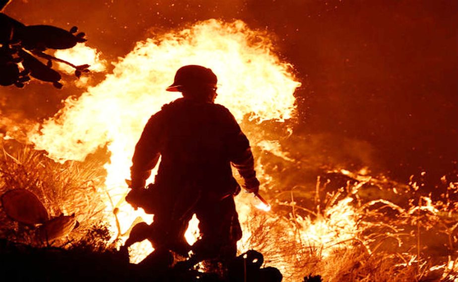 The fire in Ventura County to the west, known as the Thomas Fire prompted an emergency.