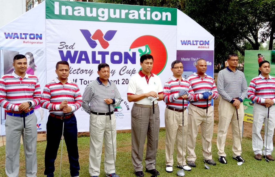 A scene from the inaugural ceremony of the 3rd Walton Victory Day Cup Golf Tournament at Ghatail Cantonment on Saturday.