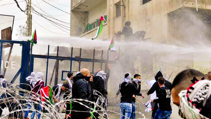 Security forces responded by firing tear-gas canisters and using water cannon to disperse the protesters. Internet photo