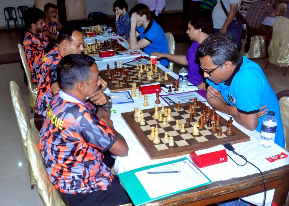 A scene from the SA Group Premier Division Chess League at the Auditorium of the National Sports Council Tower on Tuesday.