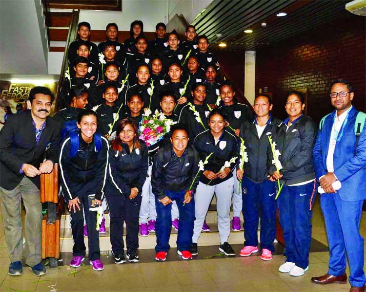 India Under-15 National Women's Football team arrived at the Hazrat Shahjalal International Airport on Friday.