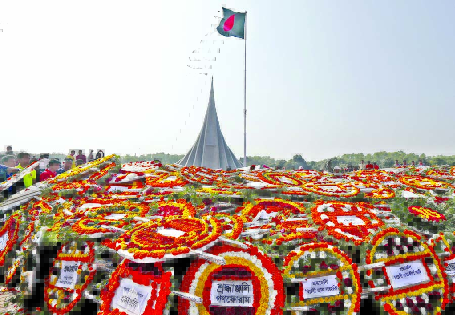 Marking the 47th Victory Day, Savar National Memorial bedecked with flowers on Saturday.