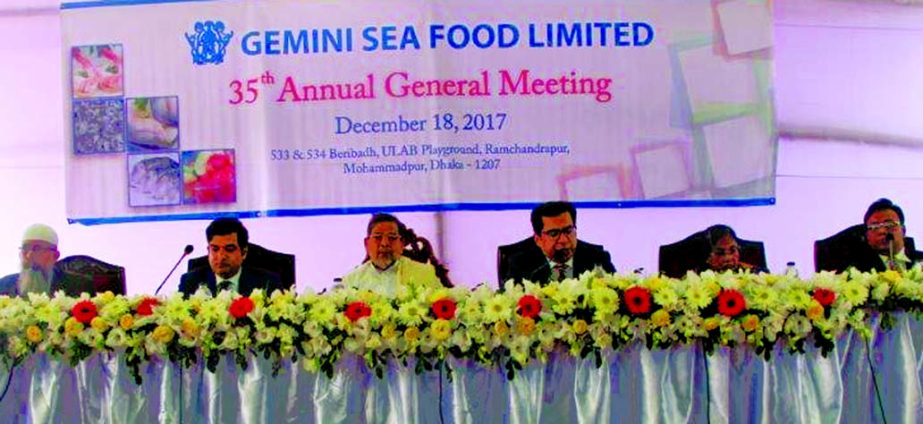 Gemini Sea Food Ltd arranged its 35th AGM at a city auditorium on Monday. The AGM approves 125pc stock bonus for the year 2017 for its share holders.
