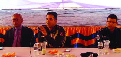 NILPHAMARI: Commander of 56 BGB Battalion at Darwani in Nilphamari Col. Abul Kalam Azad speaking at a function on the occasion of the BGB Day on Wednesday.