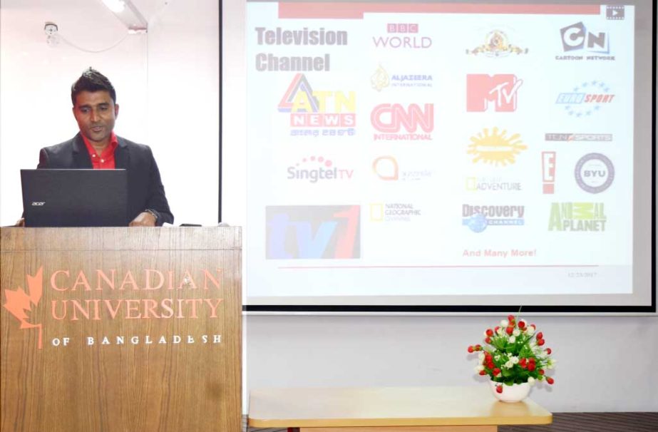 A view of a workshop on Career in Media Marketing held on Saturday at the Banani campus of Canadian University of Bangladesh in the capital.