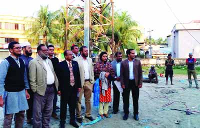 BETAGI (Barguna): Md Moklashur Rahman, DC, Barguna visiting construction works of extended building of Upazila Parishad on Wednesday. Among others, Md Shahjahan Kabir, Chairman, Upazila Parishad and Md Razib Ahsan ,UNO were present.