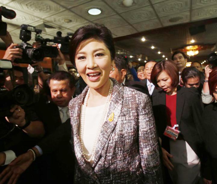 Thailand's former Prime Minister Yingluck Shinawatra, arrives at parliament in Bangkok, Thailand. AP file photo