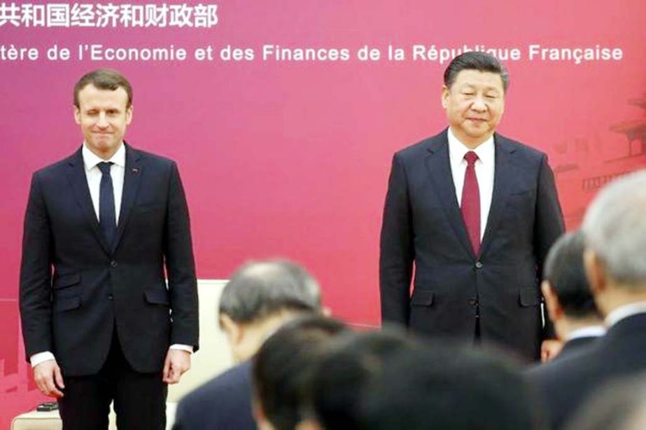 French President Emmanuel Macron Macron, who has become the leading voice of the European Union, endorsed President Xi Jinping's massive $1 trillion programme to revive ancient Silk Road trading routes during his three-day trip.