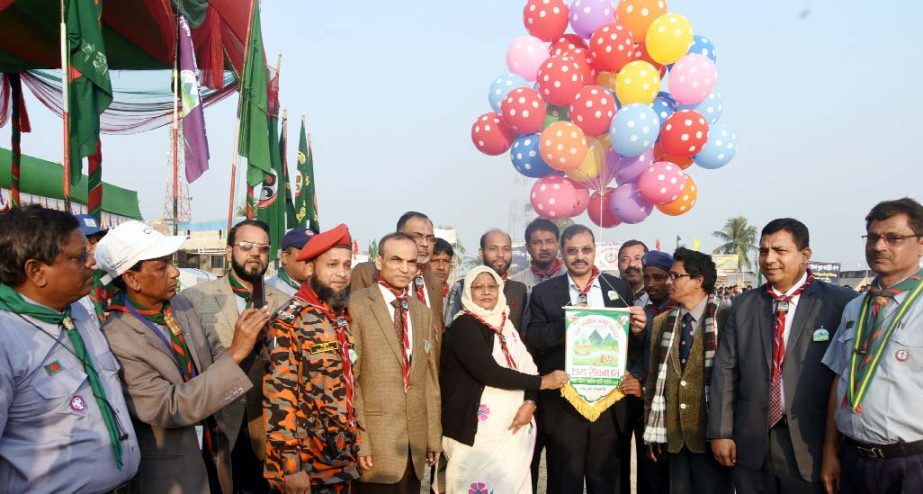 CCC Mayor A J M Nasir Uddin inaugurating the 5th Regional Scout Camp in the Port City on Wednesday.