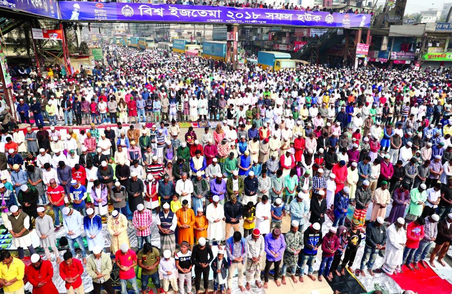 Thousands of Musallies offered Juma prayers on the first day of Biswa Ijtema at Tongi's Turag Riverbank.