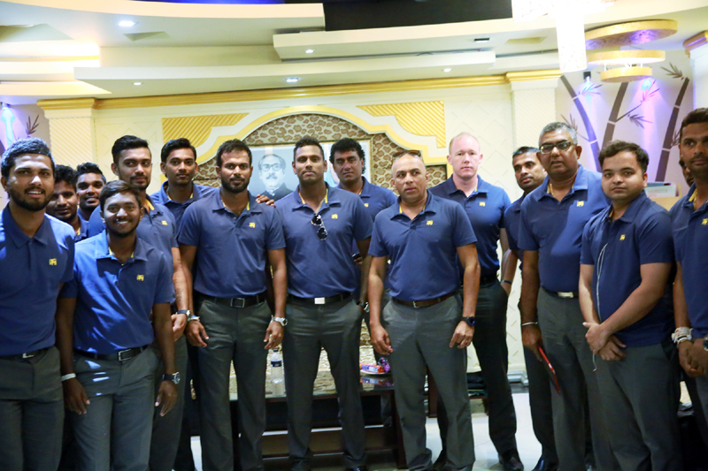 Members of Sri Lanka National Cricket team arrived at the Hazrat Shahjalal International Airport on Saturday.