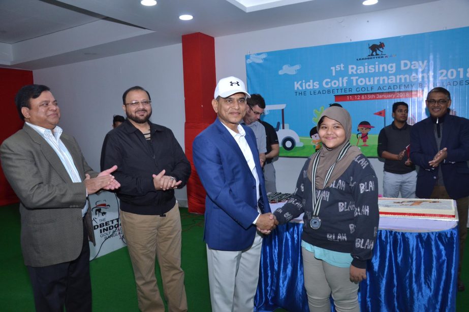 Prize giving ceremony of 3-day long â€˜Raising Day Kids Golf Tournament 2018â€™ held at the Leadbetter Golf Academy Bangladesh on Saturday (January 13). The Leadbetter Golf Academy arranged the tournament from January 11 to 13. Over 150 students