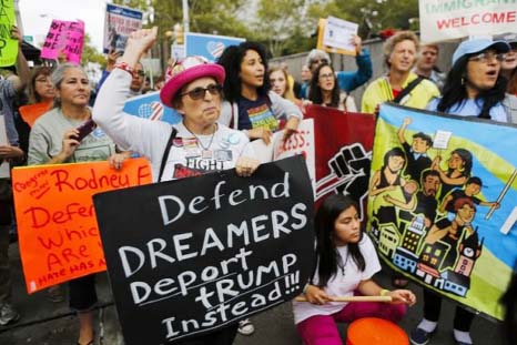 Immigration activists protest the Trump administration's decision to end the Deferred Action for Childhood Arrivals (DACA) program in New York, New Jersey.