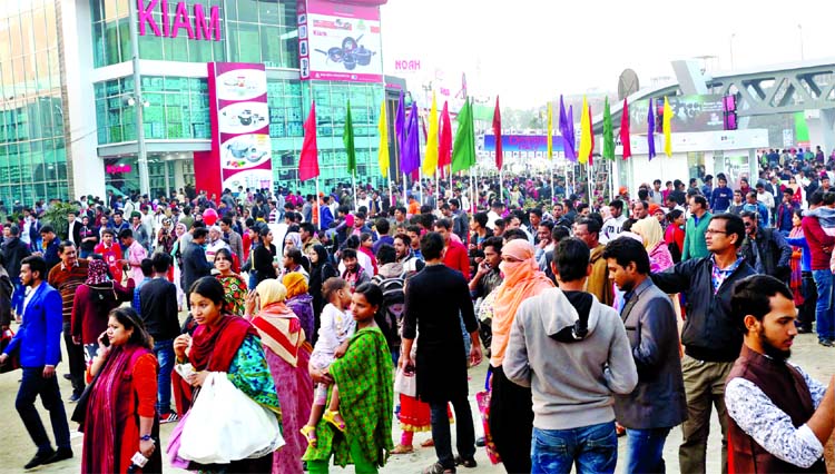 Visitors overcrowded the Dhaka International Trade Fair (DITF) on the weekly holiday on Friday.