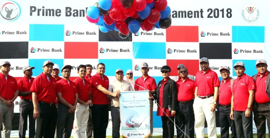 Major General AKM Abdur Rahman, Director General, Bangladesh Institute of International and Strategic Studies (BIISS) and Chairman of Prime Bank Azam J Chowdhury, inaugurating 03-day long "Prime Bank Cup Golf Tournament-2018"at Kurmitola Golf Club on Sa