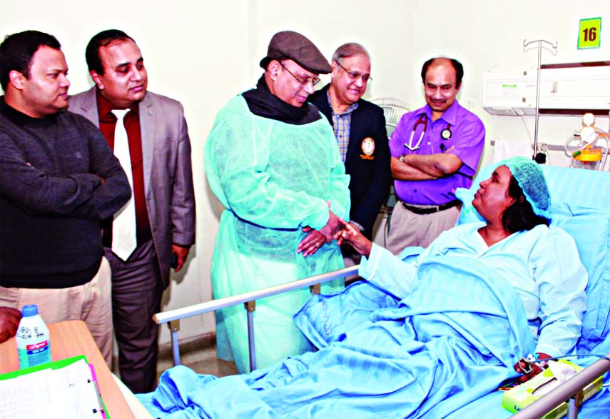 Health Minister Md. Nasim visited ailing Narayanganj City Corporation Mayor Selina Hayat Ivy now undergoing treatment at Labaid Hospital on Saturday.