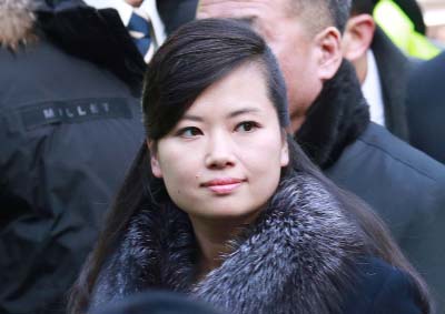 North Korean Hyon Song Wol, head of North Korea's art troupe, arrives at the Seoul Train Station in Seoul, South Korea on Sunday