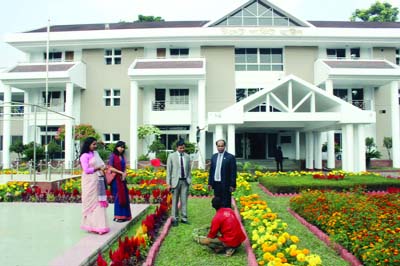 SYLHET: Md Shahidul Islam Chowdhury, DC, Sylhet visiting the cleanliness work of Sylhet Circuit Houses on Sunday for Prime Minister's visit today.