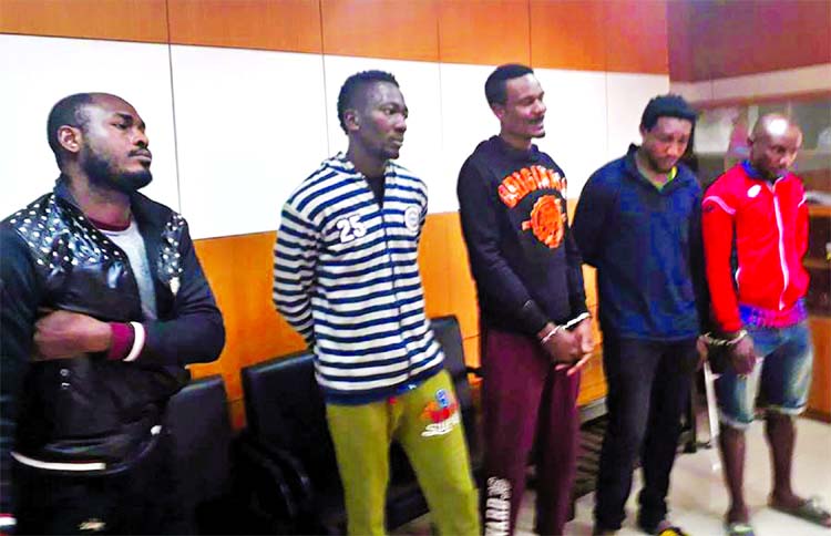 The Criminal Investigation Department (CID) arrested 7 people including 5 Nigerian footballers over allegations of fraud and committing crimes on Monday.