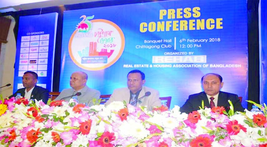 Chairman of Chittagong Regional Committee and Vice President of REHAB Abdul Kaiyum Chowdhury addressing the press meet at Chittagong Club auditorium yesterday afternoon.