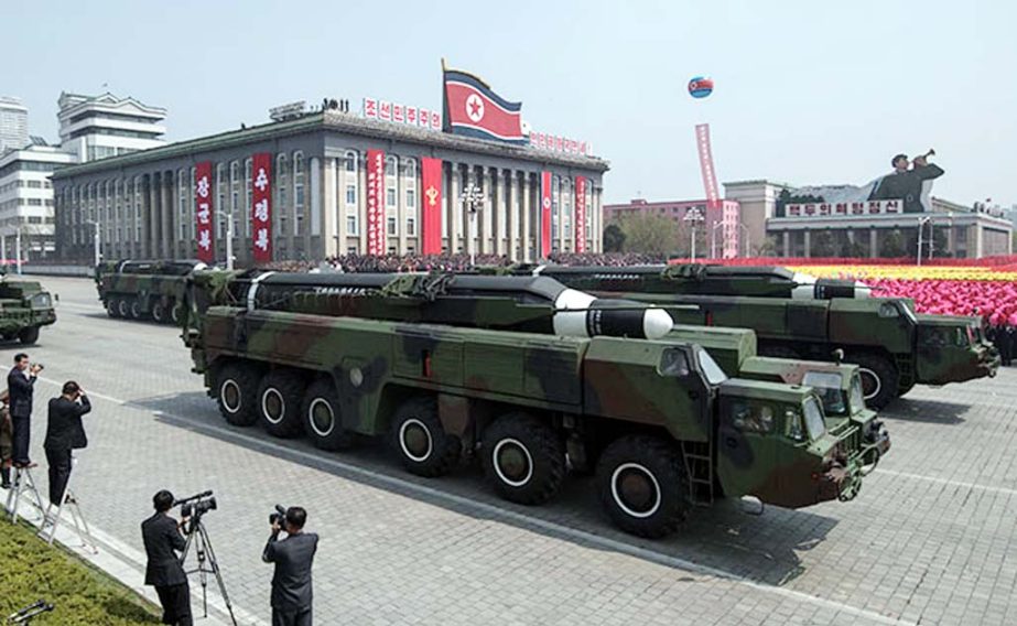 North Korean military parades feature thousands of troops and hundreds of armoured vehicles.