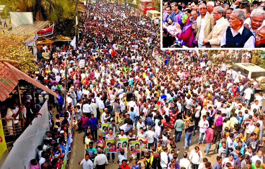 Hundreds of BNP leaders and activists joined the human chain formed from Kadam Fowara to Purana Paltan intersection as part of the programmes demanding Begum Khaleda Zia's immediate release. Secretary General of the party Mirza Fakhrul Islam Alamgir amon