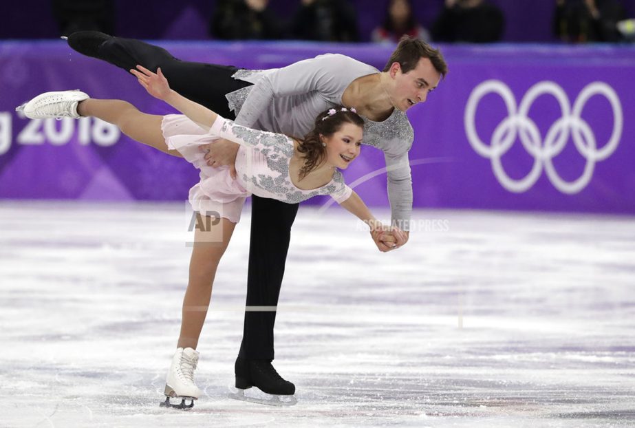 Annika Hocke and Ruben Blommaert of Germany perform in the pairs free skate figure skating final in the Gangneung Ice Arena at the 2018 Winter Olympics in Gangneung, South Korea on Thursday.