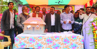 NOAKHALI: Mamunur Rashid Kiron MP inaugurating electricity connection at Sharifpur Union in Begumganj Upazila yesterday.