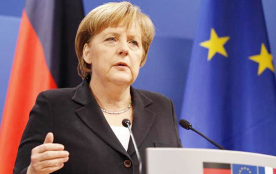 Chancellor Angela Merkel addresses the German parliament on the upcoming EU summit in Berlin, Germany on Thursday.