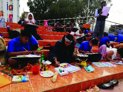 CHUADANGA: A painting competition of children was held at the Alamdanga Shaheed Minar on the occasion of the International Mother Language Day organised by Panchgram Mondal Committee on Wednesday.